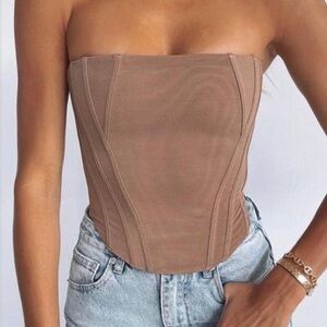 WHITE FOX SHARP EDGES BUSTIER TOP